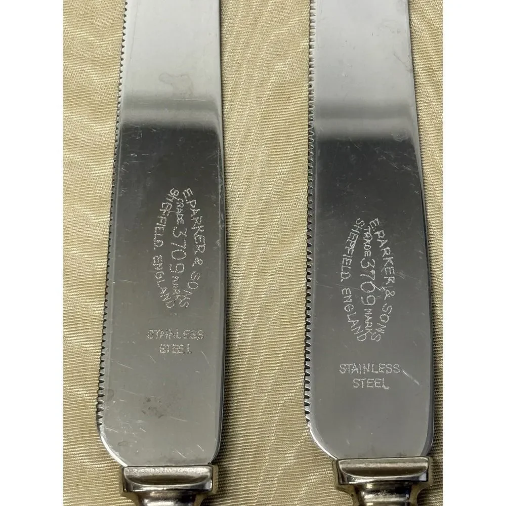 Vintage Bakelite E Parker & Sons Sheffield England Stainless Steel Steak Knives